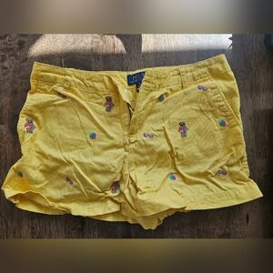 Polo by Ralph Lauren Yellow Embroidered Cotton Kids Shorts